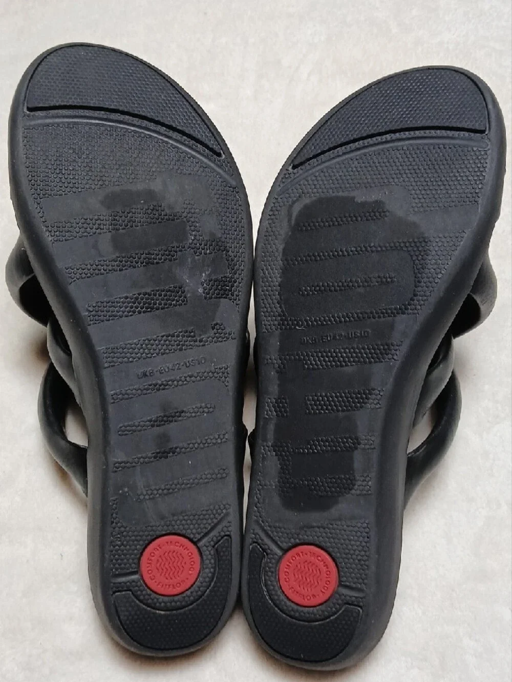 FitFlop Black Crisscross Padded Slide Sandals Size 10
